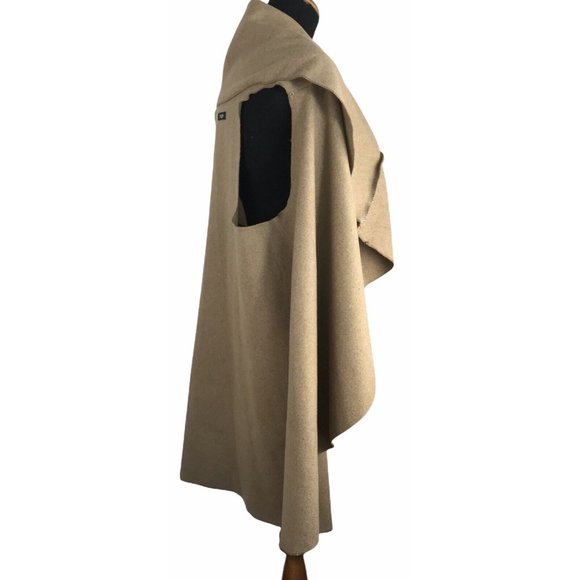 FineJo Womens Camel Open Front Drape Vest One Size - Picture 5 of 8